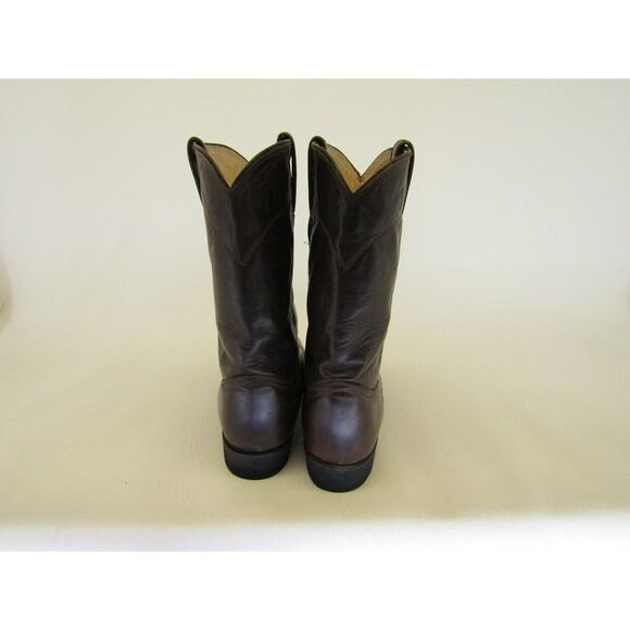 JUSTIN Mens Size 8.5 B Narrow Width Brown Leather Roper Cowboy Western Boots main image 10